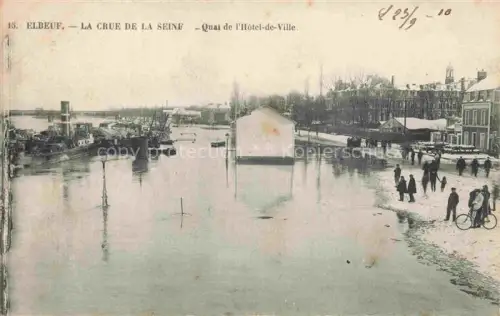 AK / Ansichtskarte ELBEUF Rouen 76 Seine-Maritime La crue de la Seine Quai de l'Hôtel de Ville Inondations de 1910