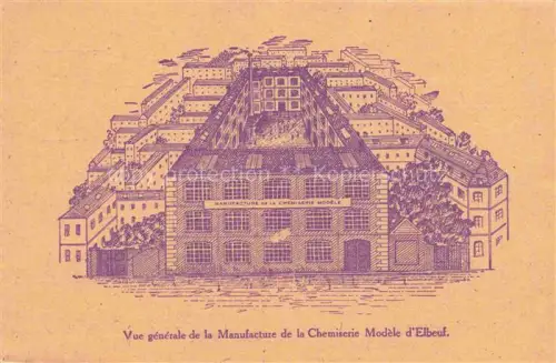 AK / Ansichtskarte ELBEUF Rouen 76 Seine-Maritime Vue générale de la Manufacture de la Chemiserie Modèle Illustration