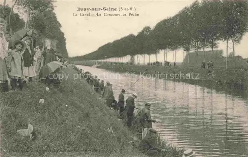 AK / Ansichtskarte Bray-sur-Seine PROVINS 77 Seine-et-Marne Le Canal Concours de Pêche