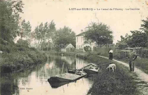 AK / Ansichtskarte Lizy-sur-Ourcq MEAUX 77 Seine-et-Marne Le Canal de l'Ourcq la Cantine