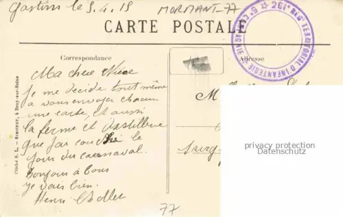 AK / Ansichtskarte Mormant MELUN 77 Seine-et-Marne Rouvray La Distillerie Correspondence Militaire