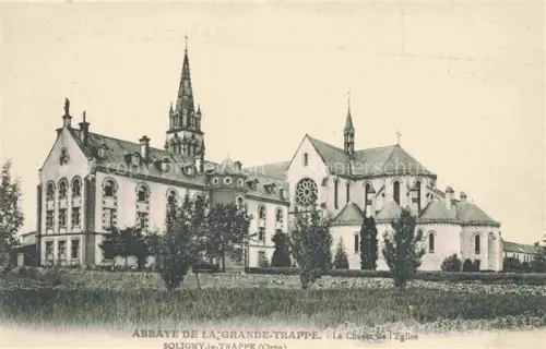 AK / Ansichtskarte Abbaye-de-la-Grande-Trappe Soligny-la-Trappe 61 Orne Le Chevet de l Eglise Kirche