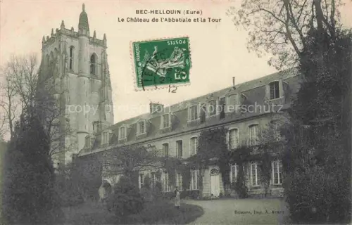 AK / Ansichtskarte Bec-Hellouin Le Bernay 27 Eure Le Chateau de l'Abbatiale et la Tour