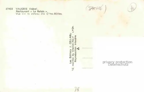 AK / Ansichtskarte Vaugris Reventin-Vaugris VIENNE 38 Isere Restaurant Le Relais Vue sur la coteau des Cotes Roties