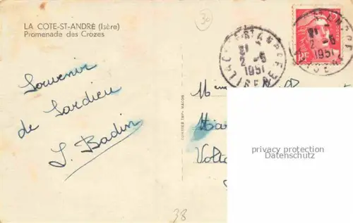 AK / Ansichtskarte La Cote-Saint-Andre VIENNE 38 Isere Promenade des Crozes