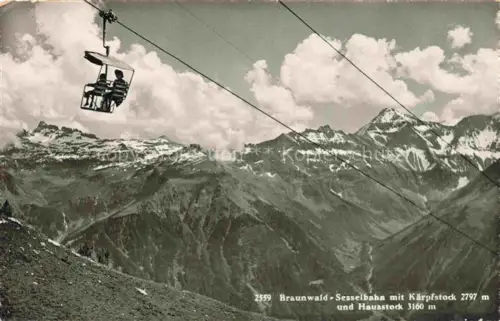 AK / Ansichtskarte Sessellift Chairlift Telesiege Brauwald Kaerpfstock Hausstock 