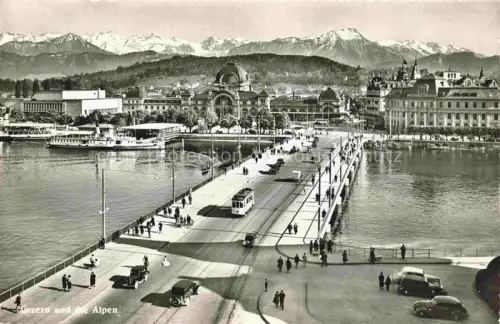 AK / Ansichtskarte STRAssENBAHN Tramway-- Luzern Alpen Schweiz 