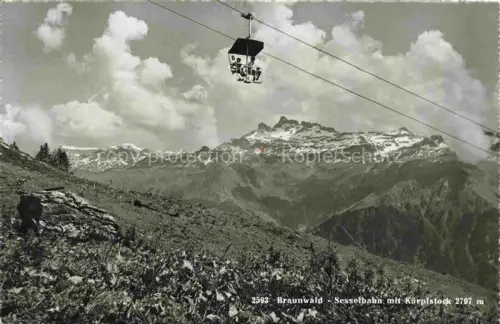 AK / Ansichtskarte Sessellift Chairlift Telesiege Braunwald Kaerpfstock Schweiz 