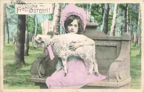 AK / Ansichtskarte Ostern Easter Paques Pasqua-- Lamm Maedchen 