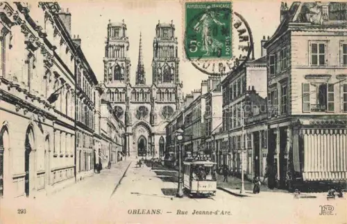 AK / Ansichtskarte STRAssENBAHN Tramway-- Orleans Rue Jeanne d'Arc 