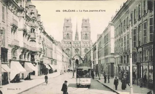 AK / Ansichtskarte STRAssENBAHN Tramway-- Orleans La Rue Jeanne d'Arc 