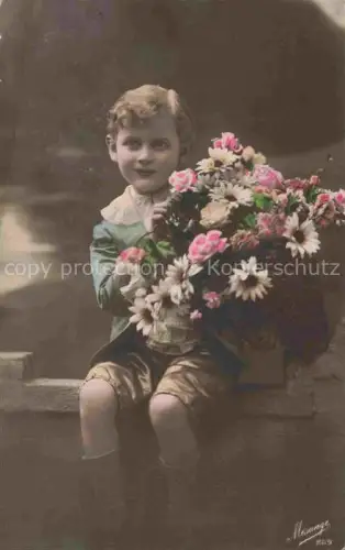 AK / Ansichtskarte Foto MESANGE Nr. 269 Kind Jung Blumenkorb 