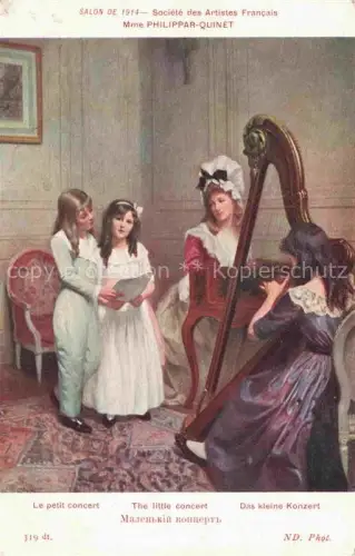 AK / Ansichtskarte Verlag Salon de 1914 Nr. 319 das kleine Konzert Mme Philippar Quinet 