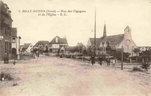 AK / Ansichtskarte Bray-Dunes Dunkerque 59 Nord Rue des Cigognes et de l'Eglise