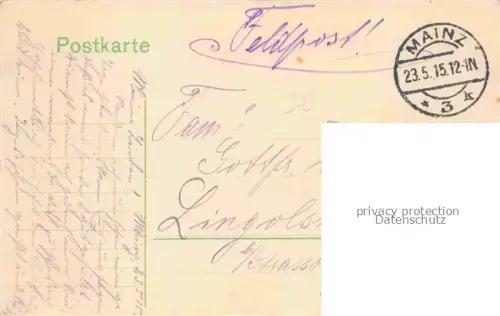 AK / Ansichtskarte MAINZ  Rhein Bonifaziuskirche vom Bahnhofsplatz aus gesehen Feldpost