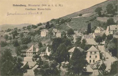AK / Ansichtskarte Hohrodberg Munster Alsace 68 Haut Rhin Teilansicht mit Gasthaus Roess-Stoehr und Hotel Hohrodberg