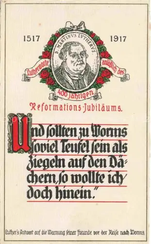 AK / Ansichtskarte WORMS Rhein Lutherworte anlaesslich des 400-jaehrigen Reformations-Jubilaeums
