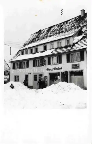 AK / Ansichtskarte Wangen Allgaeu Bayern im Winter Friseursalon tiefverschneite Strassen