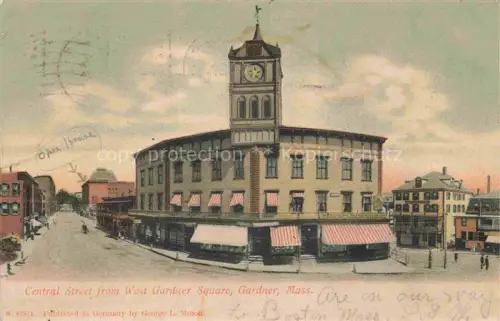 AK / Ansichtskarte Gardner Massachusetts USA Central Street from West Gardner Square