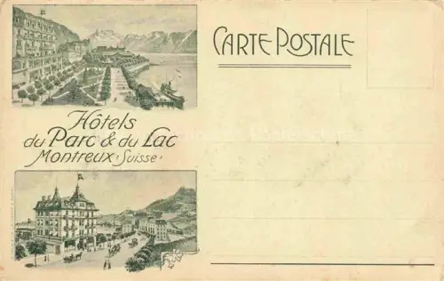 AK / Ansichtskarte MONTREUX  VD Hôtels du Parc et du Lac Illustration