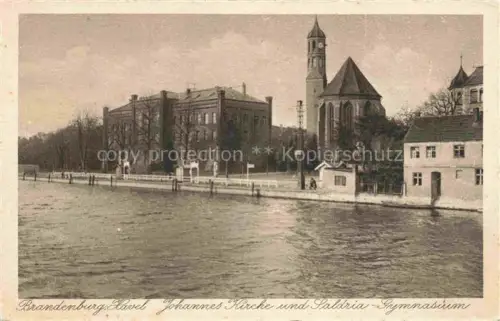 AK / Ansichtskarte BRANDENBURG  HAVEL Johannes-Kirche und Saldria-Gymnasium