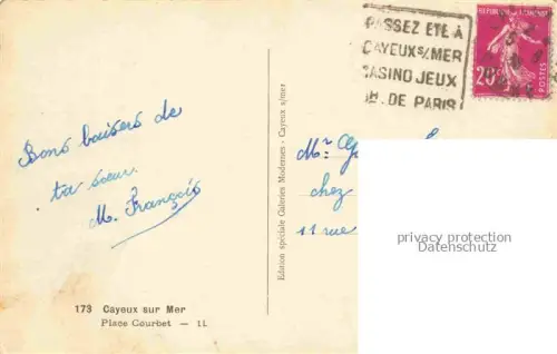 AK / Ansichtskarte CAYEUX -SUR-MER Abbeville 80 Somme Place Courbet