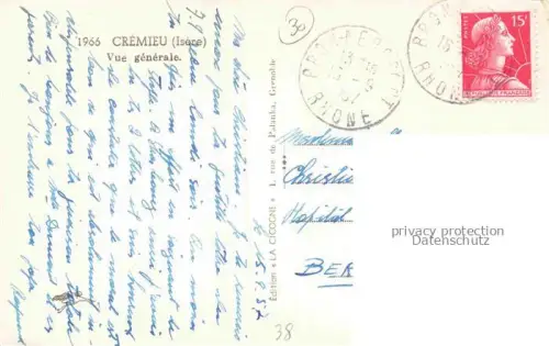 AK / Ansichtskarte Cremieu La Tour-du-Pin 38 Isere Vue generale