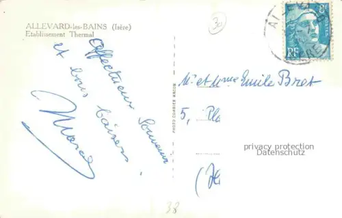 AK / Ansichtskarte Allevard-les-Bains GRENOBLE 38 Isere Etablissement Thermal