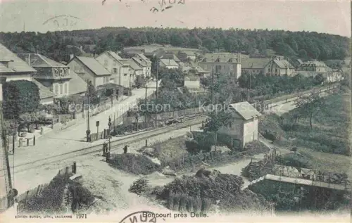 AK / Ansichtskarte Boncourt  Dellle Porrentruy JU Panorama Chemin de fer