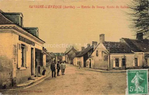 AK / Ansichtskarte Savigne-l Eveque Entrée du Bourg Route de Ballon