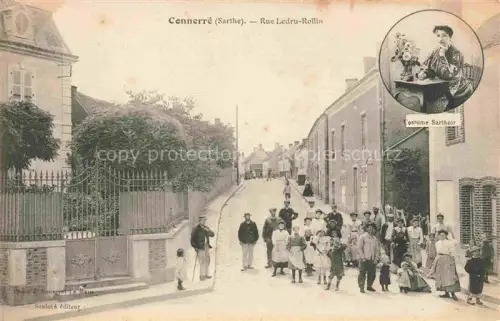 AK / Ansichtskarte Connerre MAMERS 72 Sarthe Rue Ledru-Rollin Costume Sathoise