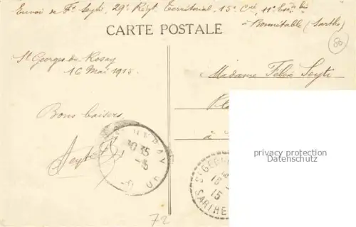 AK / Ansichtskarte Saint-Georges-du-Rosay MAMERS 72 Sarthe Un coin de la place Feldpost