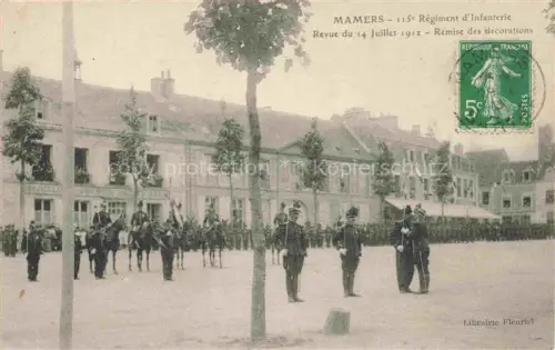 AK / Ansichtskarte MAMERS 72 Sarthe 115e Régiment d'Infanterie Revue du 14 Juillet 1912 Remise des décorations