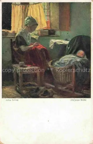 AK / Ansichtskarte SCHRAG Julius Kuenstlerkarte Die junge Mutter Muenchen 