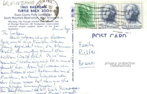 AK / Ansichtskarte Kleinbahn Liliputbahn Eisenbahn-- Railroad Turtle Back Zoo Orange New Jersey USA 