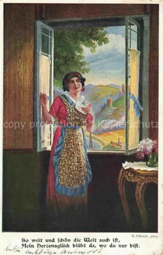 AK / Ansichtskarte Haensel K. Kuenstlerkarte Frau Litho S.V.D Serie 4228