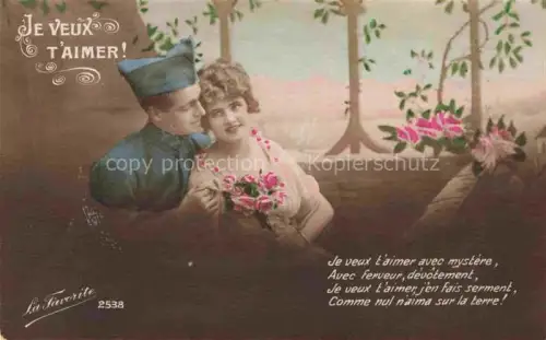 AK / Ansichtskarte Foto La Favorite Nr. 2538 Soldat Rosen 