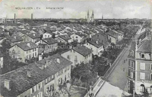 AK / Ansichtskarte Muelhausen Elsass Panorama Arbeiterviertel