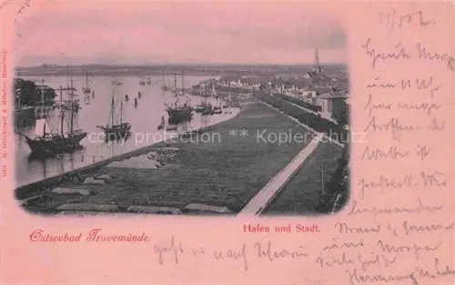 AK / Ansichtskarte TRAVEMueNDE Ostseebad Panorama Hafen und Stadt