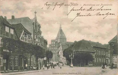 AK / Ansichtskarte Moelln  Lauenburg Marktstrasse und Nicolaikirche