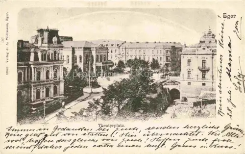 AK / Ansichtskarte Eger  Cheb CZ Theaterplatz