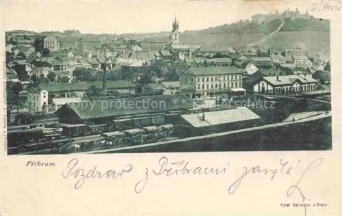 AK / Ansichtskarte Pribram CZ Stadtpanorama Bahnhof