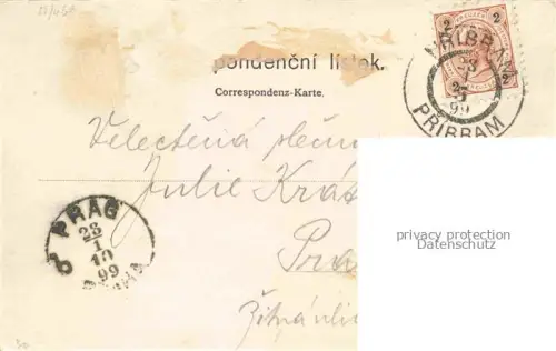 AK / Ansichtskarte Pribram CZ Stadtpanorama Bahnhof