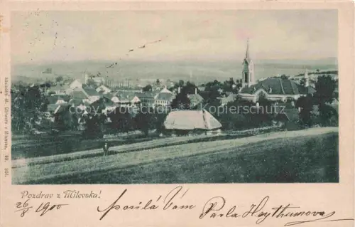 AK / Ansichtskarte Milevska Milevsko Muehlhausen Pisek Pisch Pisku CZ Teilansicht mit Kirche