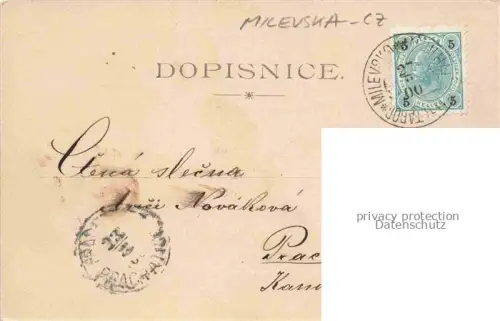 AK / Ansichtskarte Milevska Milevsko Muehlhausen Pisek Pisch Pisku CZ Teilansicht mit Kirche