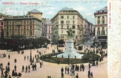 AK / Ansichtskarte GENOVA Genua Liguria IT Piazza Corvetto Monumento