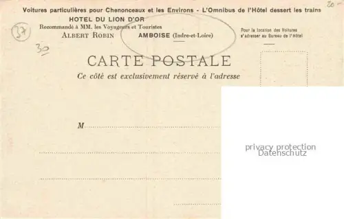 AK / Ansichtskarte Amboise TOURS 37 Indre-et-Loire Hotel Emplacement Hotewl du Lion D Or 