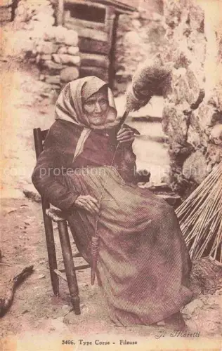 AK / Ansichtskarte CORSE  Corte Ile de Korsika Type Corse Fileuse