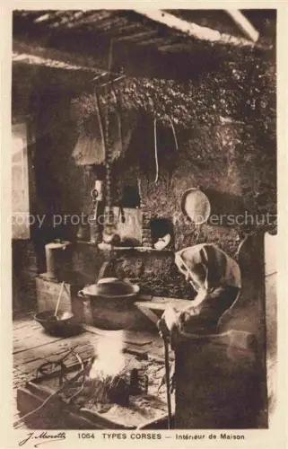 AK / Ansichtskarte CORSE  Corte Ile de Korsika Types Corses Interieur de Maison