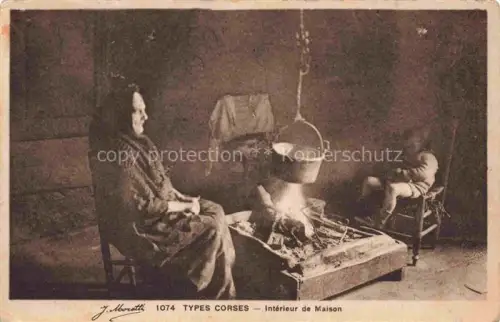 AK / Ansichtskarte CORSE  Corte Ile de Korsika Types Corses Interieur de Maison